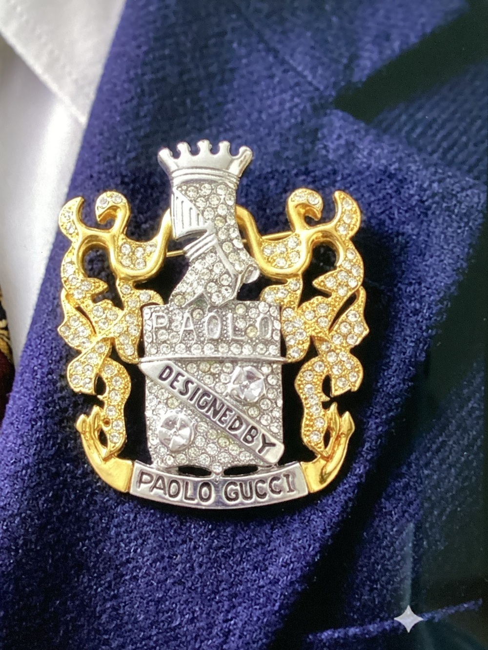 Paolo Gucci Gold & Silver Crest Pin - Designed by Paolo Gucci